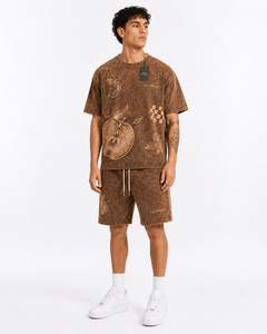 Men Acid Wash Sumer <b>set</b> Casual Wear High Waist Solid Color 100% Cotton Breathable Quick Dry Summerset Low MOQ Best Fashion - Product Image 3