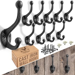 Wholesale Acacia <b>Wood</b> <b>Rustic</b> Farmhouse Double Hook - Vintage Patina Design - Product Image 4