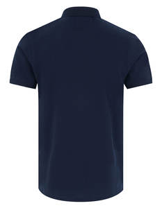 Chemise pour homme en obsidienne marine de qualité supérieure |   T-shirt décontracté professionnel en piqué de polyester solide, respirant et à séchage rapide |   Athlétique Urbain - Product Image 5