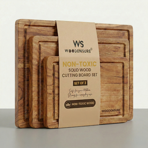 Heavy-Duty Solid Wood Eco-Friendly Cutting Board <b>Set</b> 3-Piece Non-Toxic Dishwasher Safe Kitchen Chopping Boards Deep Juice - Product Image 1