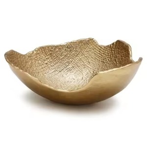 Bol à fruits secs en métal contemporain, finition design, plat décoratif pour en-cas, vaisselle de luxe, article cadeau - Product Image 2