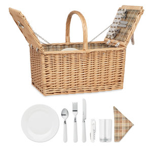 Cestino da Picnic in vimini personalizzato per 4 persone compagno perfetto per le tue avventure all'aria aperta - Product Image 4