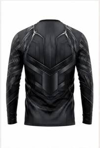 Black <b>Long</b> <b>Sleeve</b> Compression Shirt <b>Men</b> Full <b>Sleeve</b> Sublimation Printed Quick Dry Polyester All Seasons Motorcycle Racing Wear - Product Image 2