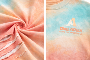T-shirt unisexe surdimensionné en coton déchiré, effet tie-dye dégradé personnalisé, style streetwear, vente en gros OEM - Product Image 2