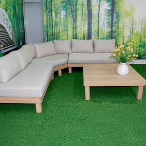 Acacia Corner Sofa Set with Solid Hardwood Frame Weather Resistant Finish Thick Cushions and Modular Design Ideal for Outdoor - Product Image 1