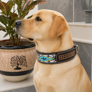 Collar de perro de cuero mecanizado a mano occidental, collares para mascotas con Calavera, producto a granel al por mayor, Collar suave y duradero - Product Image 3