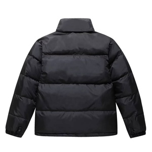 Blouson matelassé coupe-vent pour homme, color-block orange, avec fermeture éclair, col montant, manteau d'hiver décontracté, rembourrage épais en polyester 2026 - Product Image 3