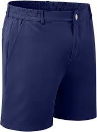 Shorts chino pour homme 100 % polyester, coupe ajustée, style smart-casual, taille élastique, taille mi-haute, en sergé uni, séchage rapide - Product Image 3