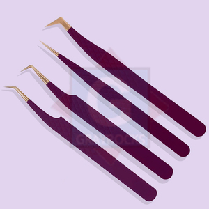 Pinces à cils en acier inoxydable, marque privée, pinces à cils à 90 degrés, ensemble de pinces pour extensions de cils - Product Image 3