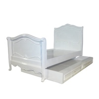 Massivholz Kinderbett mit Rutsche im Französischen Stil Kinderbett mit Ausziehbett Antikes Kinderbettgestell Klassische Kinderzimmermöbel