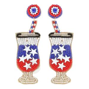 Pendientes colgantes de moda especial para fiestas con bandera americana, recién llegado, cuentas hechas a mano transfronterizas, lentejuelas dulces, creativas a la moda - Product Image 1