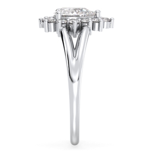 Bague de fiançailles REYES Exquisite en or massif 14 carats avec halo de moissanite certifiée GRA, alliance de luxe, bijoux fins, cadeaux pour femmes - Product Image 3