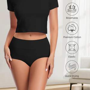 Culotte taille haute moderne pour femme, douce au toucher, en coton extensible, respirante, avec soutien délicat et couvrance intégrale, idéale pour le quotidien. - Product Image 6