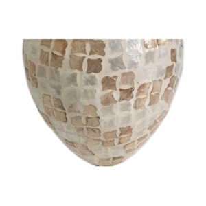 Luxury Minimalist Geometric Mother of Pearl Mosaic Vase Tabletop Decorative Flower Pot - Product Image 3