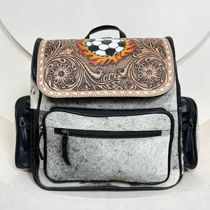 À la mode usiné à la main en cuir de vachette femmes sac à dos sac à main à la mode concepteur dames sac à main fermeture éclair sac à dos pour femmes - Product Image 4