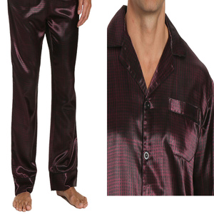 Pyjama pour homme en soie biologique 100% gris argenté, design de mode luxueux, ensemble de 2 pièces, respirant, séchage rapide, vêtements de maison, extra doux - Product Image 6