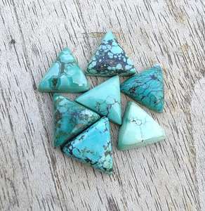 Turquoise tibétaine naturelle, forme triangulaire, cabochon, pierre précieuse calibrée, pierre précieuse en vrac pour bijoux - Product Image 4