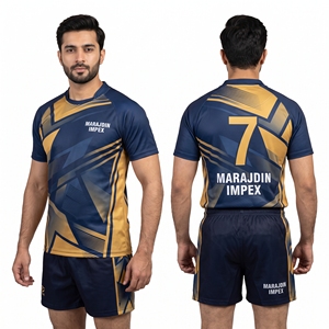 Ensemble de maillots de rugby personnalisés par sublimation pour hommes, uniforme d'équipe, chemise et short respirants à séchage rapide, vêtements de sport, kit de rugby en gros, OEM - Product Image 6