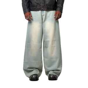 Jeans en denim uni foncé respirant et décontracté pour hommes, brodés, vente en gros directe du fabricant, pour l'été, l'automne et l'hiver - Product Image 5