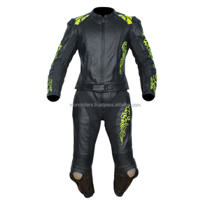 Combinaison de protection en cuir véritable haute durabilité, résistante à l'abrasion, respirante, séchage rapide, ajustement parfait, confort et sécurité pour la course automobile - Product Image 1