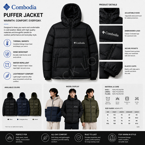 Winter Casual Outerwear Polyester Material Zipper Front Windproof Thick <b>Down</b> <b>Filled</b> Hooded Puffer <b>Jacket</b> for <b>Men</b> Stock Apparels - Product Image 3
