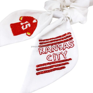 Taylor Swift 1989 Swiftie accesorio hecho a mano respetuoso con el medio ambiente con cuentas ajustable Scrunchie satén cola algodón cinta lazo para el cabello regalo para - Product Image 3