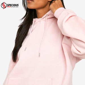 Survêtements à capuche personnalisés en polaire pour femme, couleur unie, décontractés, à manches longues, coupe oversize, épais, respirants, écologiques, 100 % coton - Product Image 5