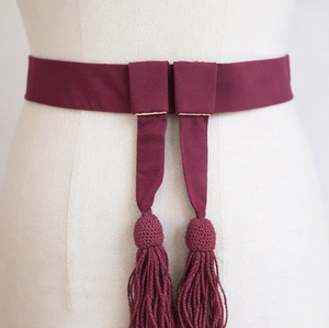 Ceinture de taille rouge cramoisi avec pompons, style cérémonial haut de gamme, ceinture d'épaule et de taille pour robe de cérémonie, accessoires d'uniforme - Product Image 1
