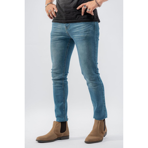 Nouvel Arrivage – Jean Homme Taille Haute Coupe Droite avec 5 Poches, Détails Effilochés, Extensible, Délavé, Fabrication OEM - Product Image 3
