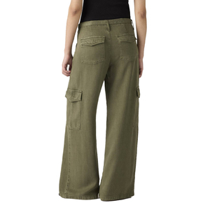 Pantalones Cargo para Mujer de Alta Demanda, Corte Holgado, Caída Suave, Sarga de Lyocell, Pierna Ancha, Ligeros, Estilo Urbano Personalizado Y2K, OEM - Product Image 2