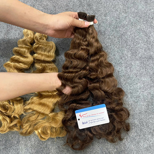 Cabello Humano 100% Natural, Rizado al Vapor, con Puntas Planas, Colorido, con Brillo Natural, Resistente, Listo para Enviar - Product Image 2