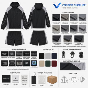 Ensemble coupe-vent léger en polyester pour femme OEM ODM, fermeture éclair intégrale, séchage rapide, fabricant de vêtements en gros - Product Image 6