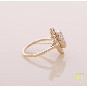 แหวนหมั้นเพชรทรงรีสีแชมเปญเพาะเลี้ยงในห้องปฏิบัติการ ประดับด้วยเพชรแบบ Halo ตัวเรือนทองคำขาว 14K สไตล์วินเทจ สำหรับผู้หญิง - Product Image 6