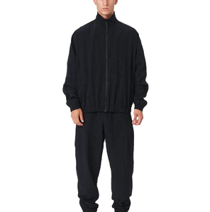Men's Custom 2-Piece Windbreaker Shorts <b>Hooded</b> Jacket Tracksuit Reflective <b>Zip</b>-Up 100% Cotton Solid Heavyweight Streetwear - Product Image 1