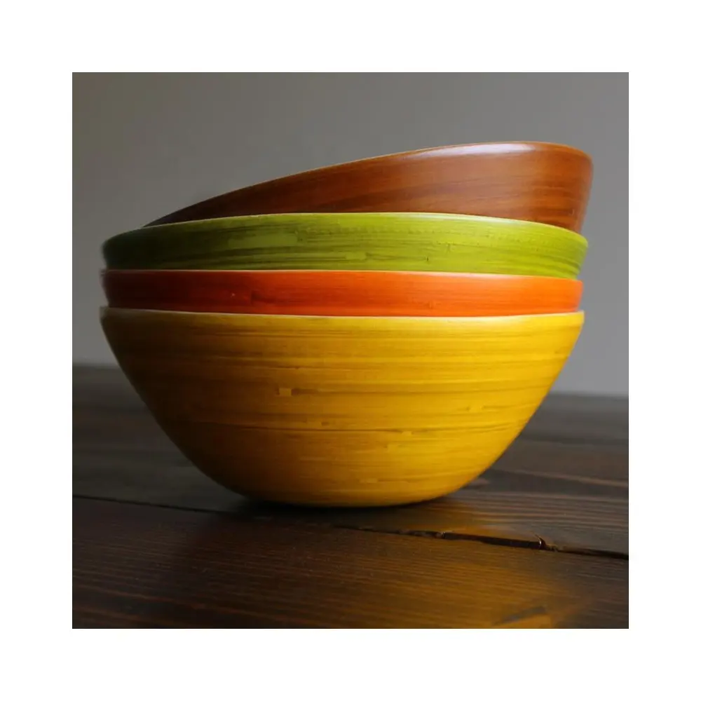 Bowl Set Famous Brand Hand-spun Bamboo from Vietnam Tableware Items Customized Color Round Shape Custom Size Kitchenware