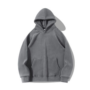 Sudadera con capucha Unisex de felpa pesada de 600g, suéter cálido de lana de doble cara, Sudadera con capucha Polar de Color sólido para hombre - Product Image 4
