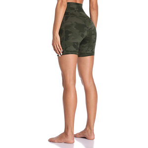 <b>Women</b> High <b>Waist</b> Printed Workout <b>Shorts</b> With Pockets Breathable <b>Elastic</b> <b>Waist</b> Sporty Style Knitted Spandex Polyester <b>Shorts</b> - Product Image 6