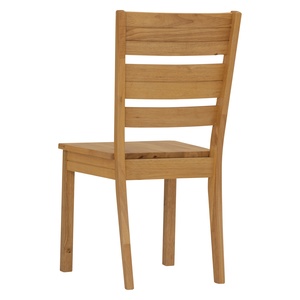 Natural Solid Malaysian Oak Dining <b>Chair</b> Vertical Slat <b>Back</b> Japandi Scandinavian KD Home Office Café - Product Image 3