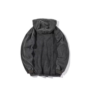 Sweat à capuche patchwork lourd personnalisé en gros |   Sweat-shirt vintage délavé à l'acide avec épaules tombantes - Product Image 4