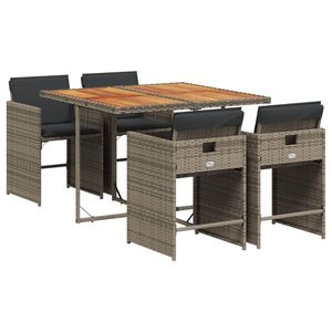 Ensemble de 4 chaises de salle à manger pour patio avec coussins gris foncé, ensemble de jardin gris brun - Product Image 2