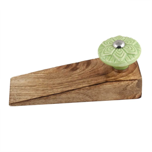 Modern Elegant Solid Oak Wood Door Stopper with Metal Bee Handle New Design Rectangle Shape FAIZA CRAFT Brand - Product Image 5