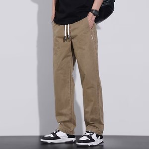 Pantalon <span class=keywords><strong>cargo</strong></span> décontracté pour homme, coupe droite ample, <span class=keywords><strong>taille</strong></span> à cordon, léger et respirant, 100 % polyester, long, idéal pour l'été (OEM) - Product Image 3