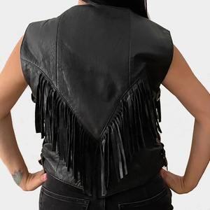 Veste de moto en cuir véritable et toile pour femme, imperméable, coupe-vent, écologique, respirante, de haute qualité, vente en gros - Product Image 3