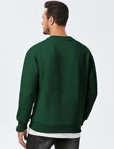 Sweat-shirt décontracté surdimensionné pour homme, motif vert, tricoté, couleur unie, manches longues, coupe ajustée, streetwear d'hiver décontracté - Product Image 2