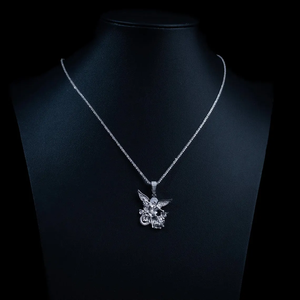 Pendentif Saint Michel en Moissanite Plaqué Or 14K, Collier Archange en Argent Sterling 925, Bijoux Religieux Hip Hop, Petite Pièce - Product Image 5