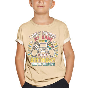 Camiseta Personalizada para Niños, Unisex, Casual/Streetwear/Ropa de Playa, Cuello Redondo, Color Azul Agua, Estampado en Bangladesh (Estampado Gráfico) - Product Image 1