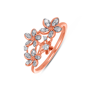 Anillo de Aro con Diamantes y Esmeralda de 1 Ct, Acabado en Oro Rosa, Aro de Oro de Lujo Premium para Mujer, Oro Rosa, 1 Ct, Esmeralda y Diamante - Product Image 1