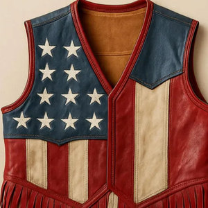 Mens Cowboy Western Fringe Vest Leather <b>Suede</b> Sleeveless <b>Jacket</b> Tassel Festival Rodeo <b>Biker</b> Supplier Premium OEM Apparel - Product Image 5
