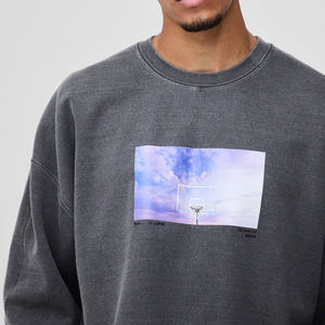 High Quality Men's French Terry <b>Thick</b> <b>Fleece</b> Sweatshirt Long Sleeve Crew Neck Soft Cotton Winter Pullover Quick Dry Breathable - Product Image 6