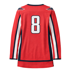 Camiseta de Hockey sobre Hielo para Mujer, Estilo Equipo Azul Marino, Blanco y Rojo, Transpirable, de Secado Rápido, Cuello en V, Manga Larga, Alto Rendimiento - Product Image 3